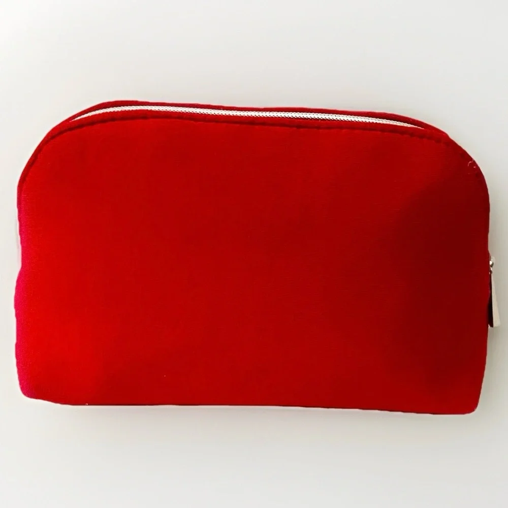 Dior‎ Beauty Everyday Cosmetic Zippered Travel Makeup Bag Red Roomy Luxury